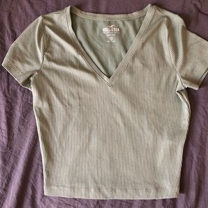Sage Green Hollister Baby Tee